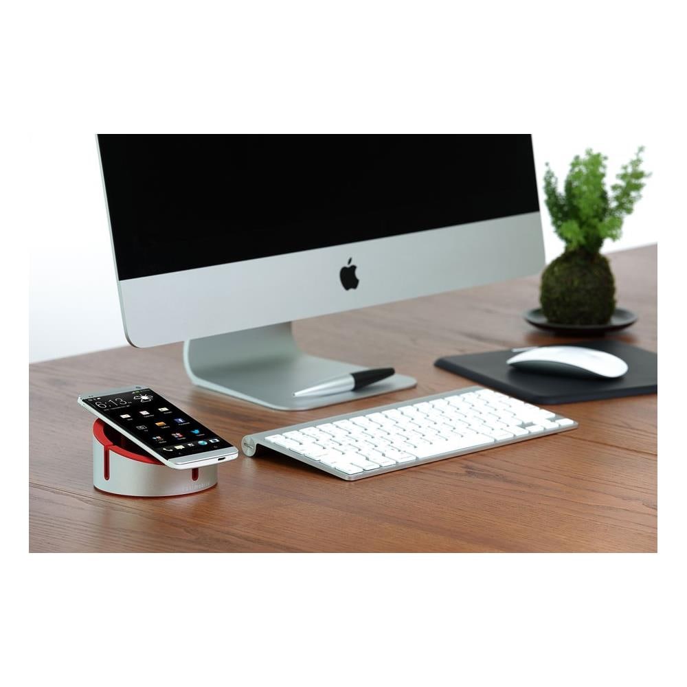 AluCup Grande, Telefono cellulare / smartphone, Lettore MP3, Tablet / UMPC, Interno, Rosso, Argento, Alluminio, Gomma, - iPad: iPad 1, iPad 2, iPad 3, iPad 4, iPad mini, iPad Air - iPhone: all - Foto 2